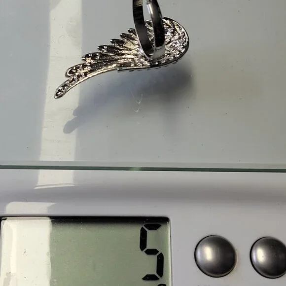 Silver Wing Adjustable Ring, Crystal Wing Adjustable Ring - Picture 6 of 6
